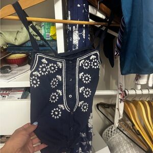 American Eagle Outfitters Navy Floral Tank